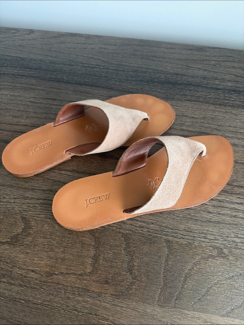 J. Crew Tan Suede Slide Sandals